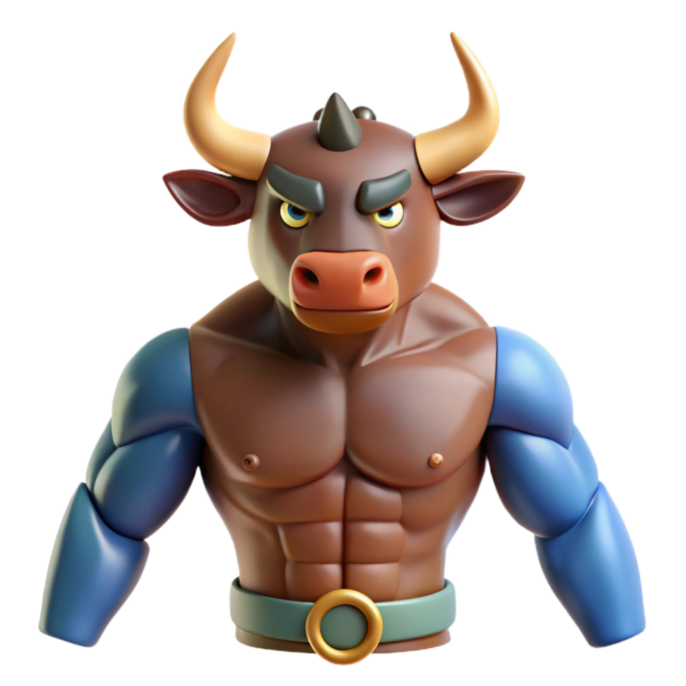 beautiful contemporary Minotaur, half-man, half-bull, exclusive png