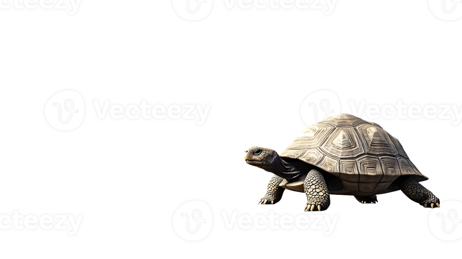 A detailed side view of a turtle with a textured shell perfect for nature and wildlife designs png