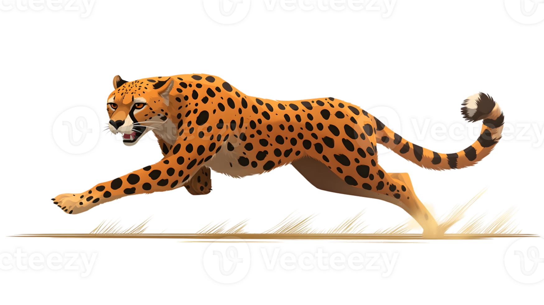 A majestic spotted feline in motion showcasing its agility and power with a dynamic pose again png