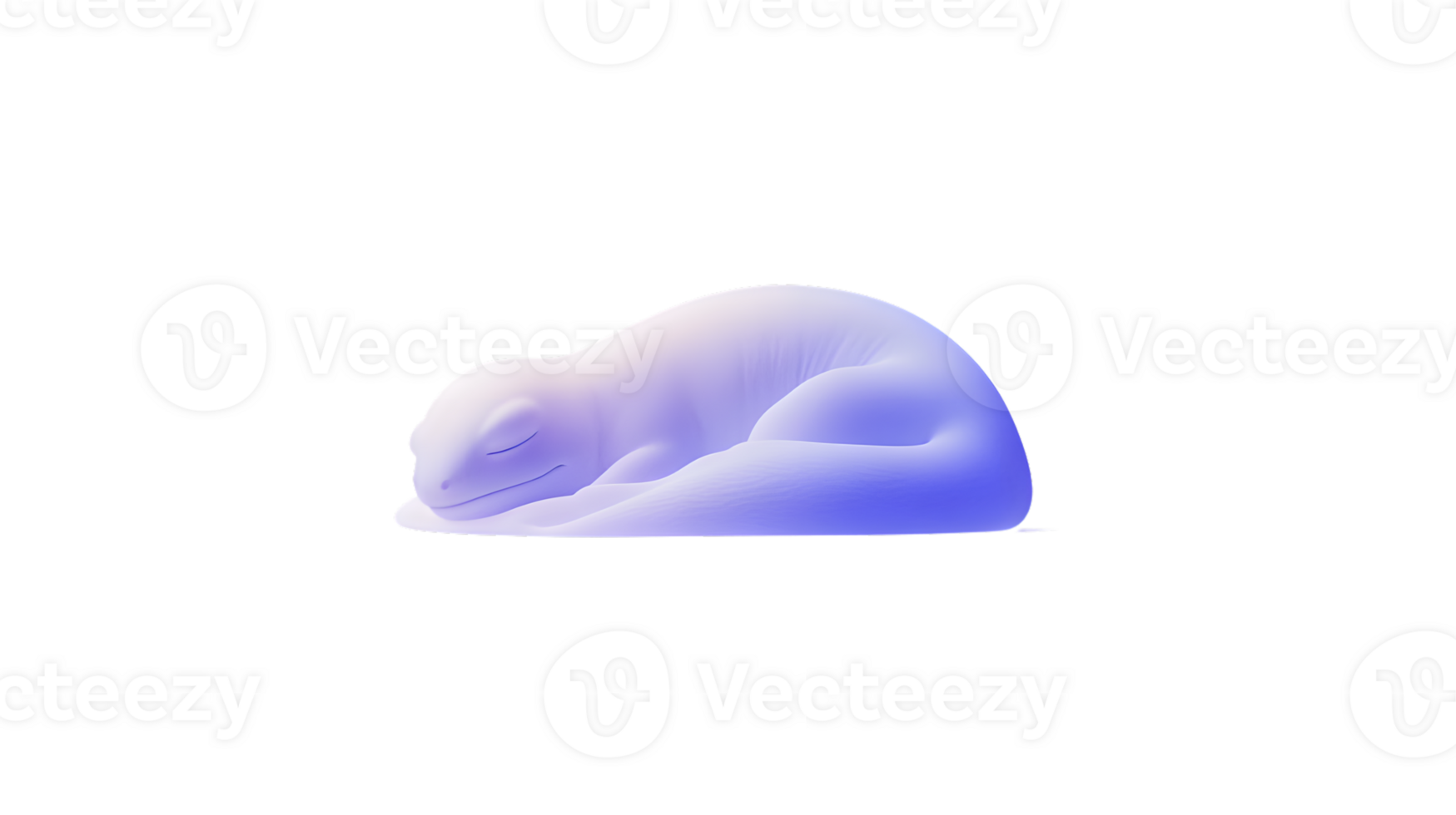 A serene sleeping creature with a smooth gradient texture curled up in a peaceful slumber png