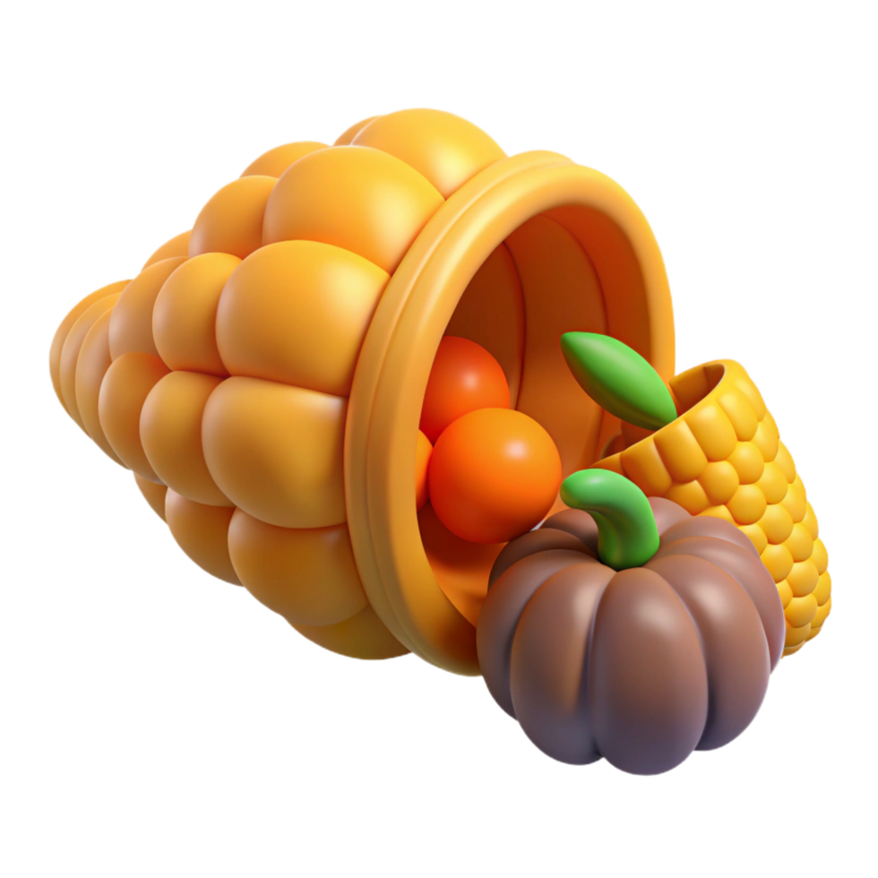 elegant abstract Cornucopia, horn of plenty, high resolution png