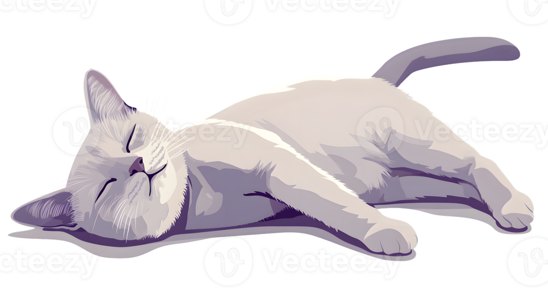 A serene sleeping cat with soft fur perfect for relaxation and pet themes png