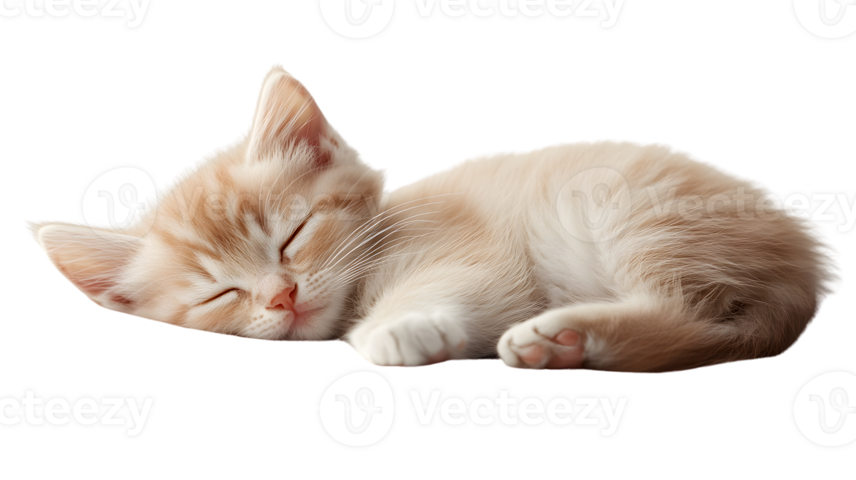 Adorable Sleeping Kitten with Soft Fur Perfect for Pet Lovers and Animal Themes png