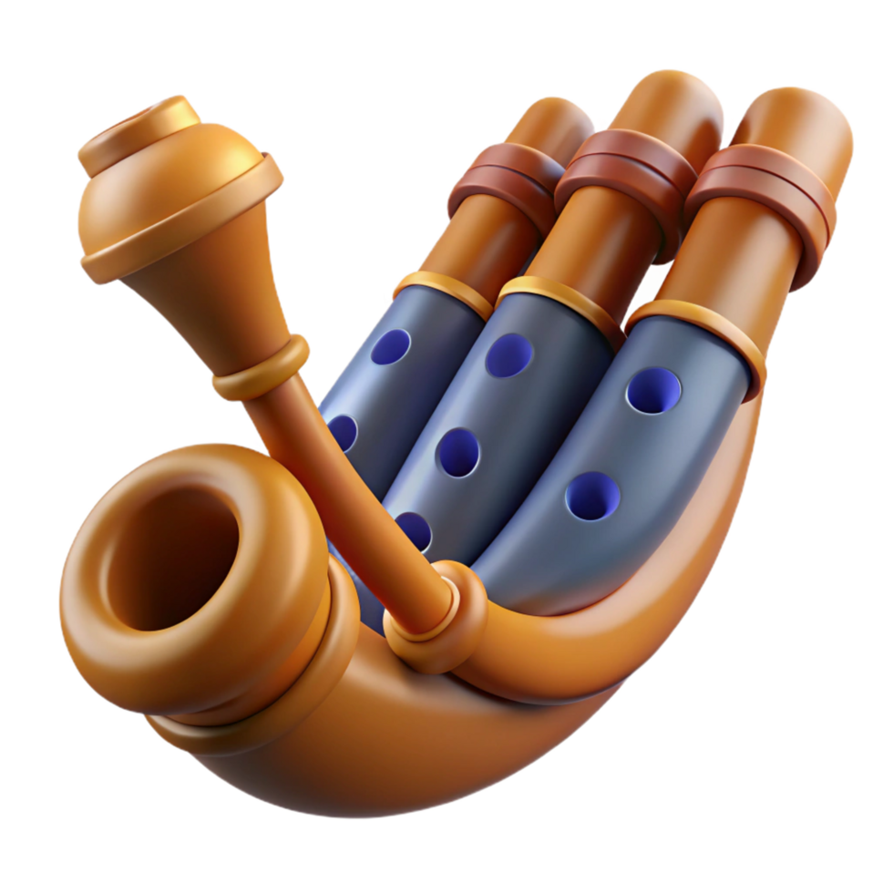 beautiful contemporary Satyr's pipes, musical instrument, original png