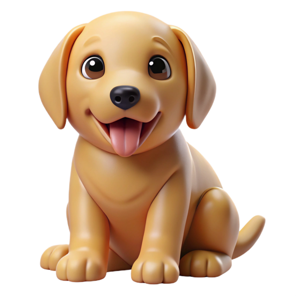 dramatic classic A playful golden retriever puppy, sitting premium png