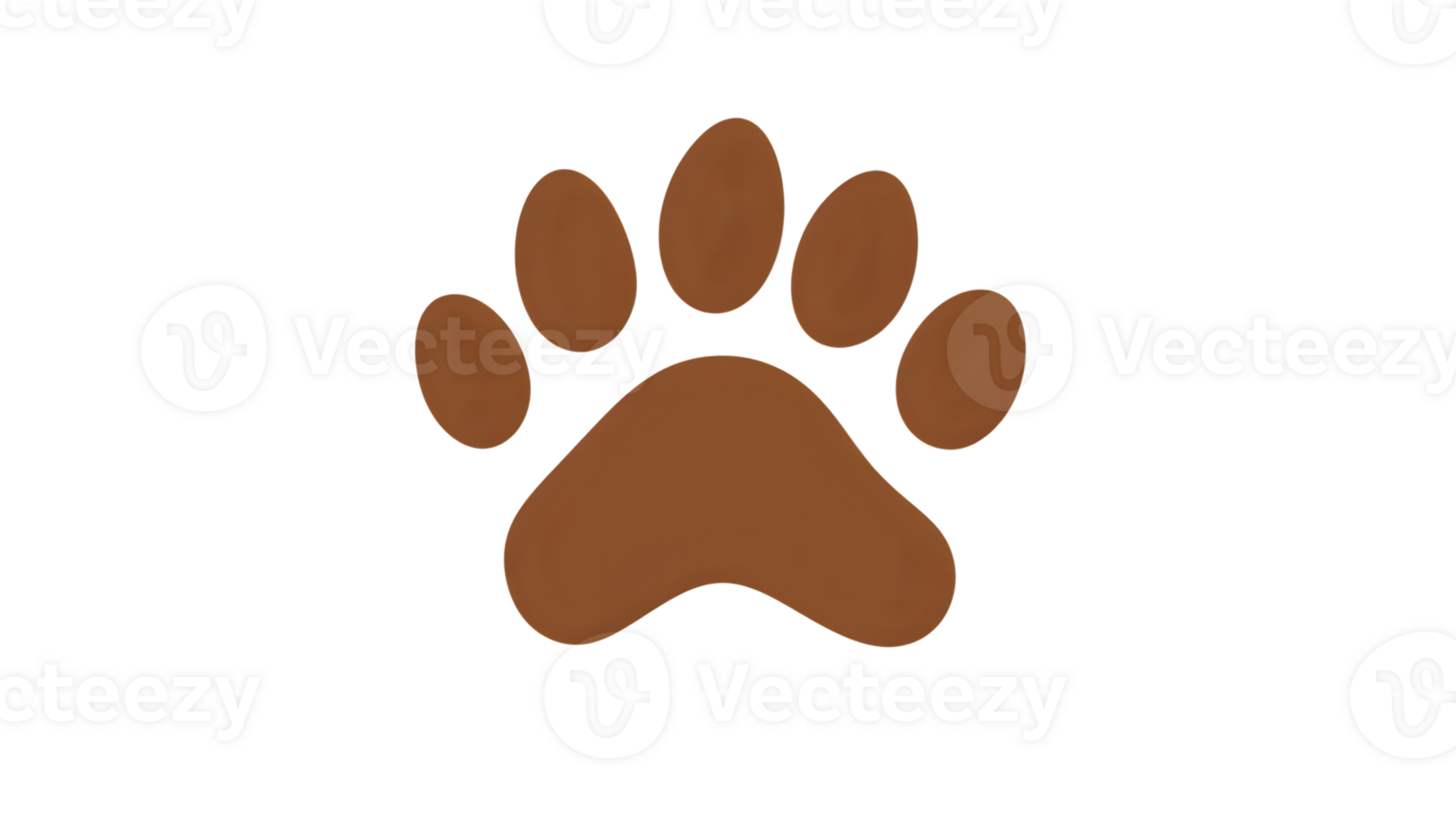 Animal Footprint Silhouette Brown Paw Print on Transparent Background for Design and Illustrat png