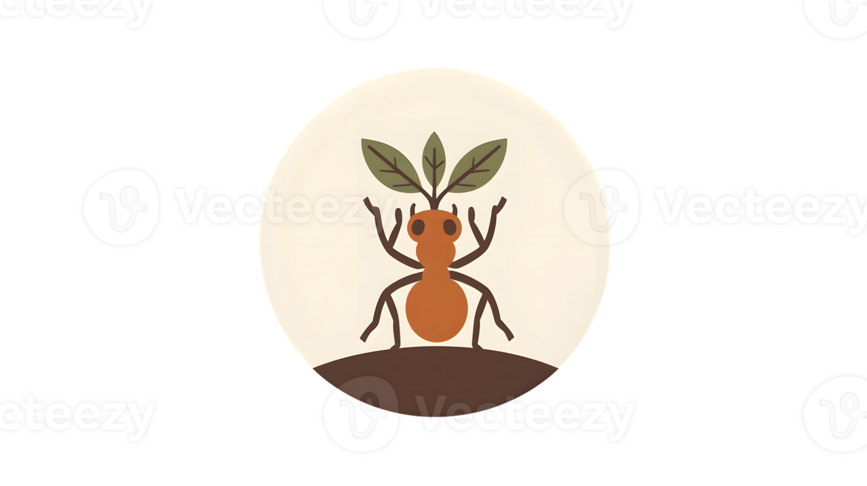 Ant Carrying Leaves Nature and Sustainability Symbol in Minimalist Design png