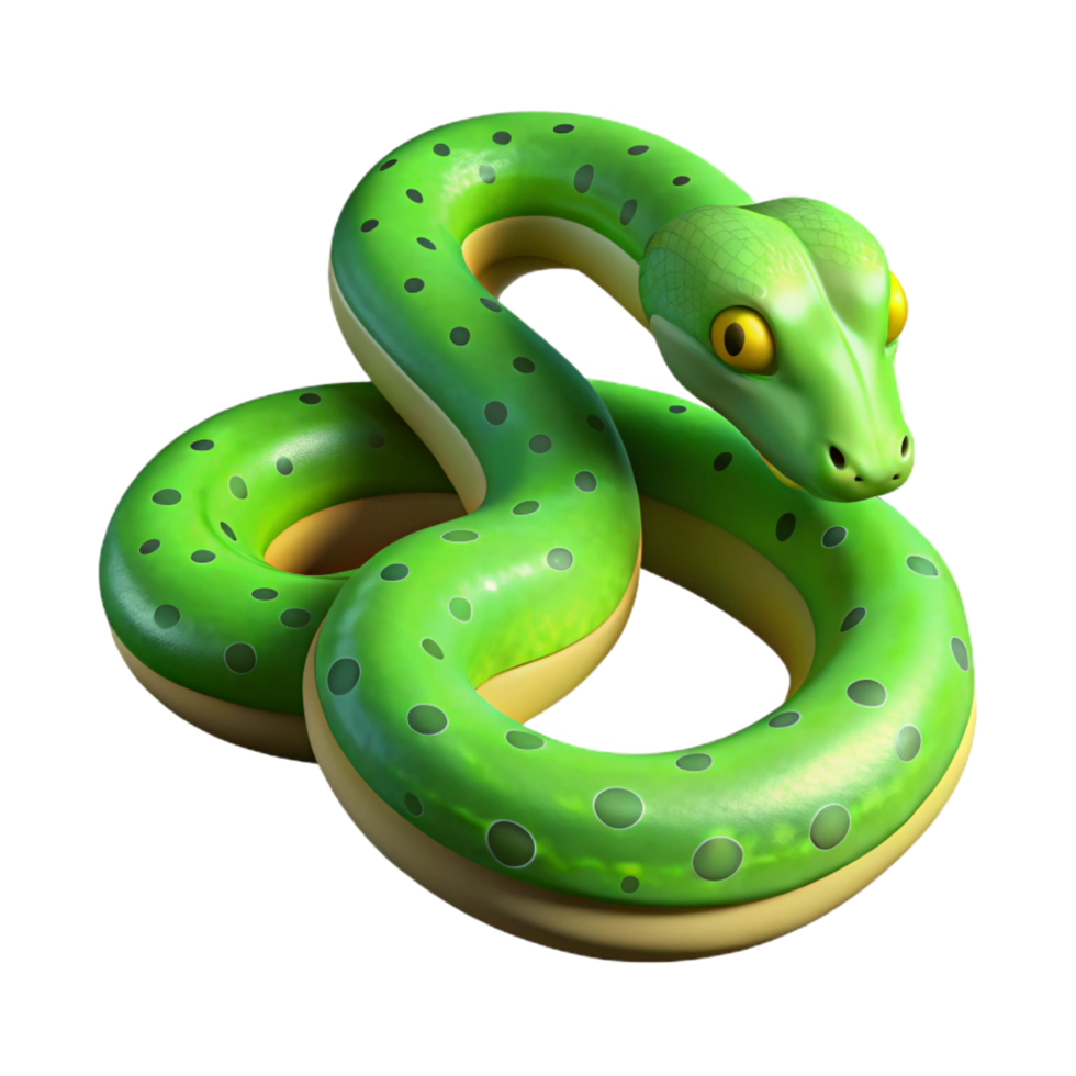 vibrant creative A slithering green tree python high resolution png