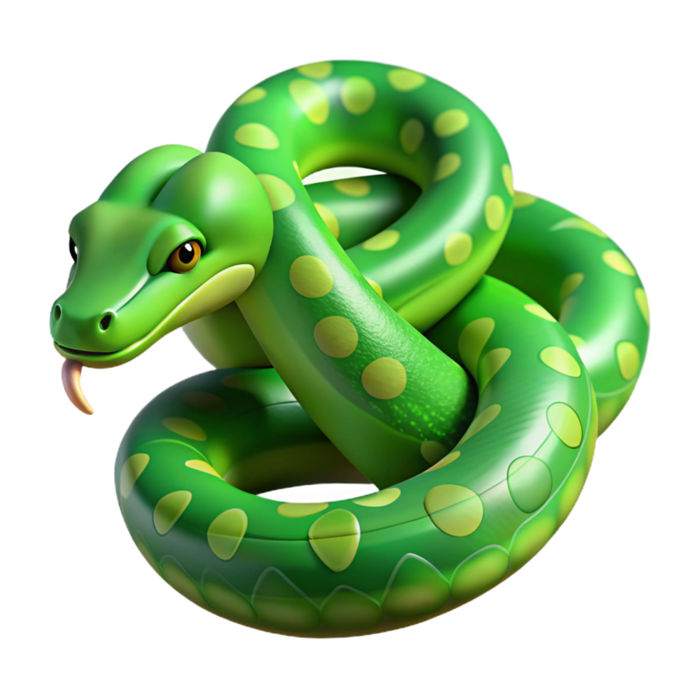 vibrant abstract A slithering green tree python authentic png