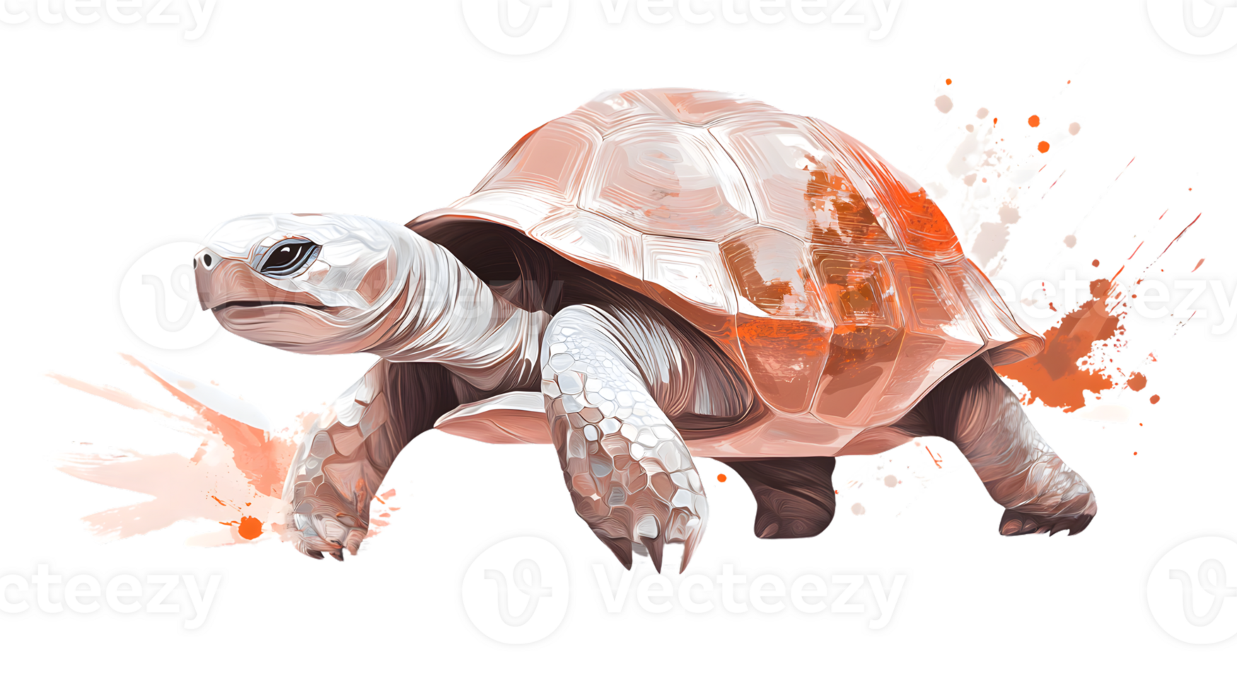 Artistic Illustration of a Turtle with Abstract Splash Background Perfect for Nature and Wildl png