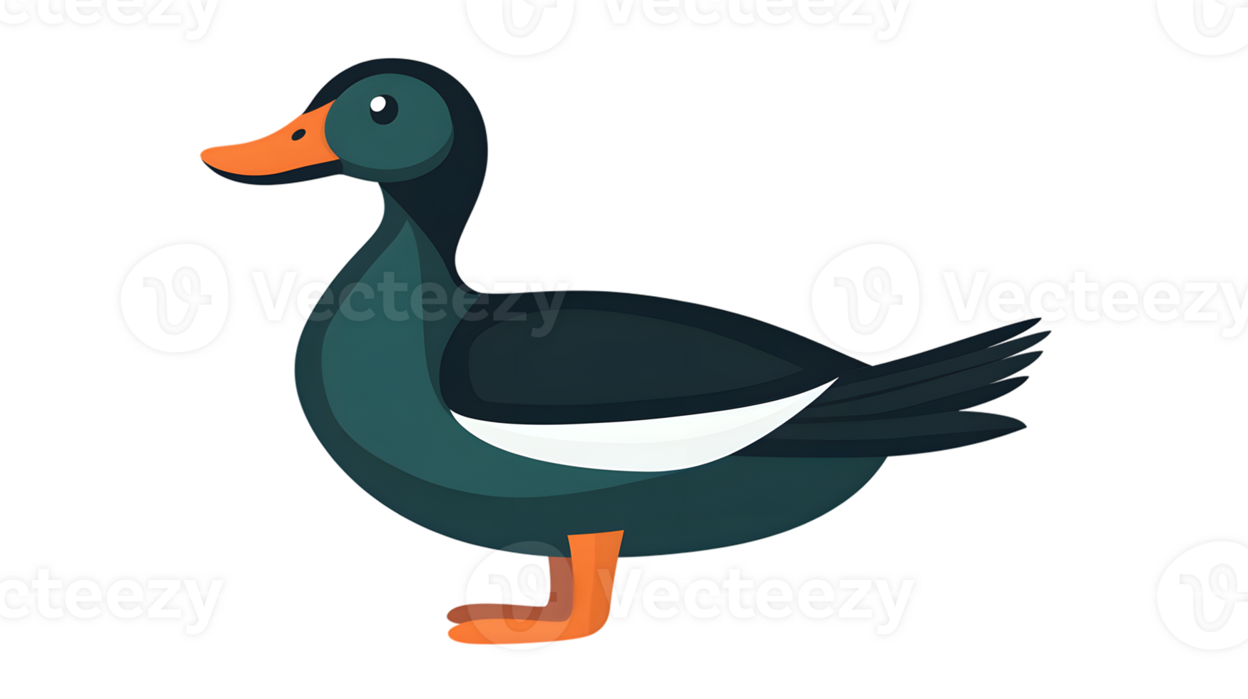 Cartoon Duck Illustration with Vibrant Colors and Simple Design for Various Creative Projects png