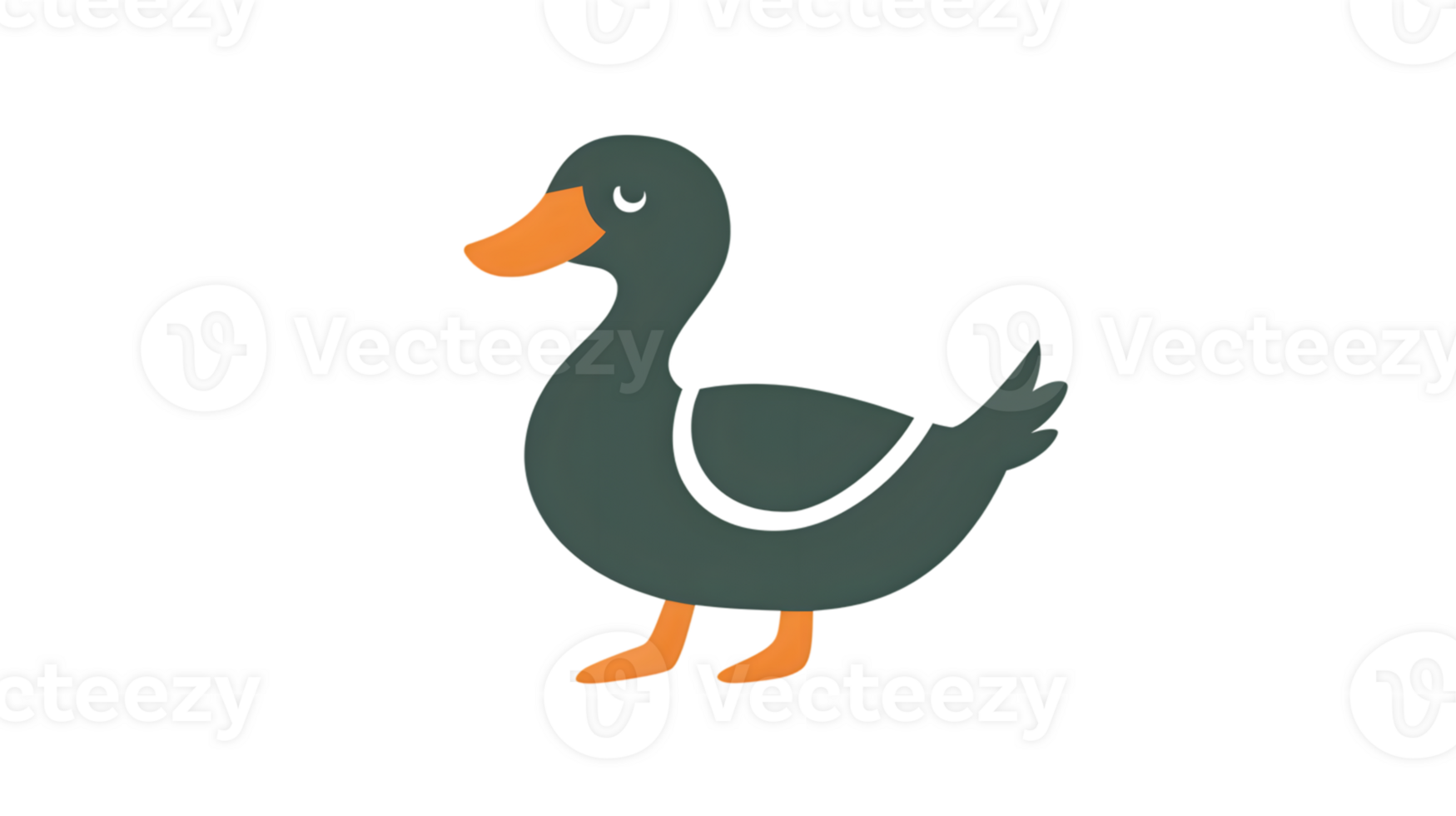 Cartoon Duck Illustration with Orange Beak and Feet Perfect for Childrens Books Educational png