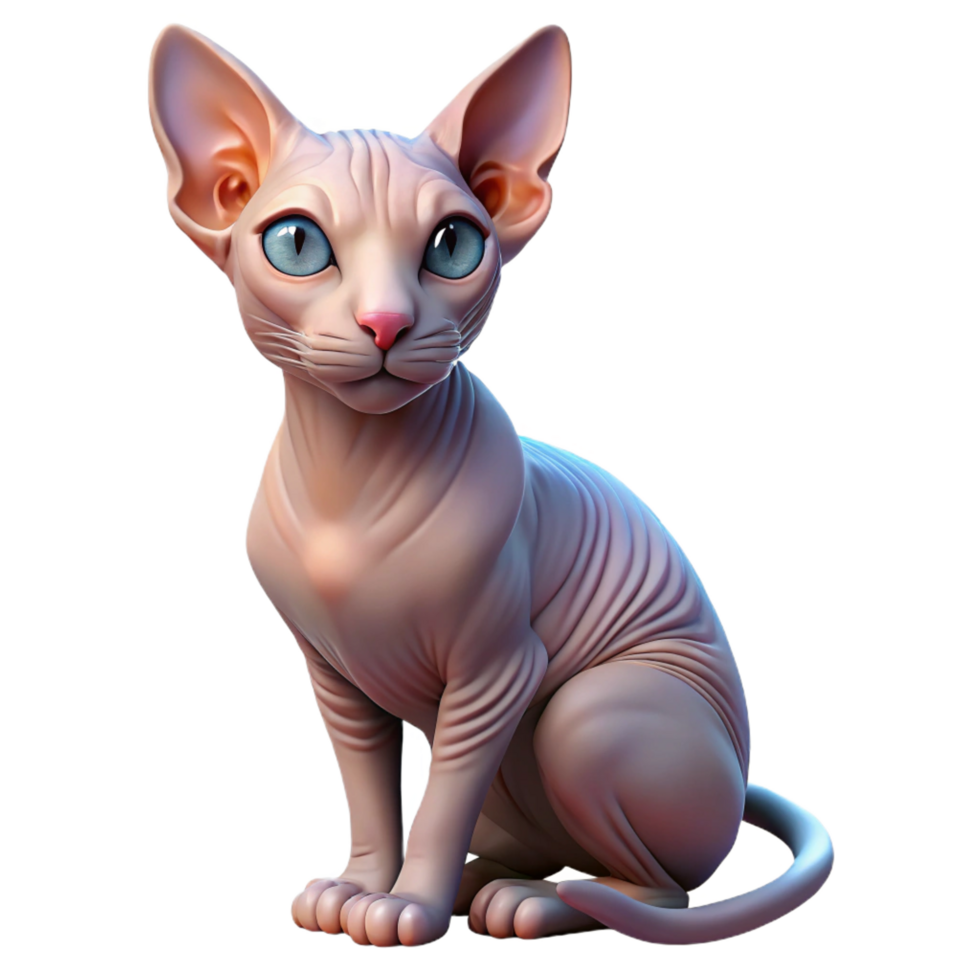 magnificent creative A Sphynx cat, sitting 4K png