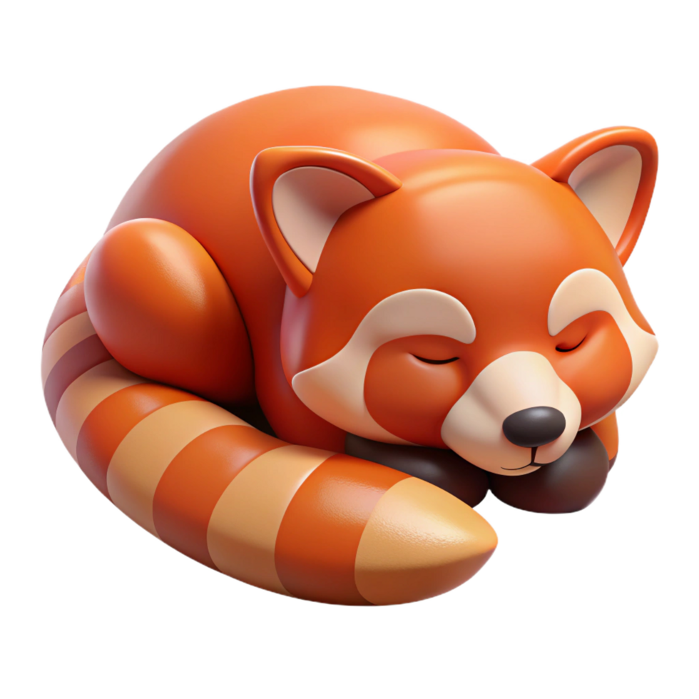 beautiful rustic A sleeping red panda original png