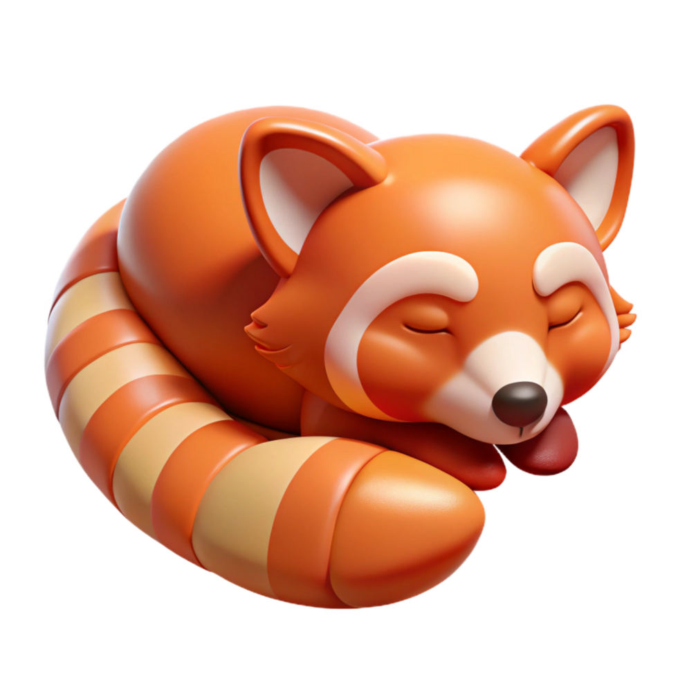 serene contemporary A sleeping red panda professional png