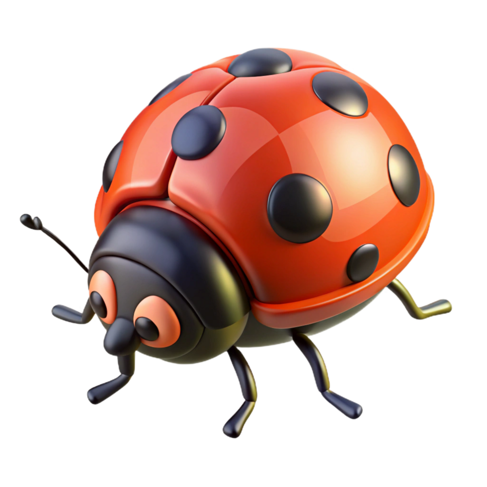 magnificent classic A crawling ladybug detailed png