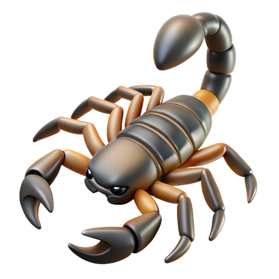 serene modern A crawling scorpion 4K png