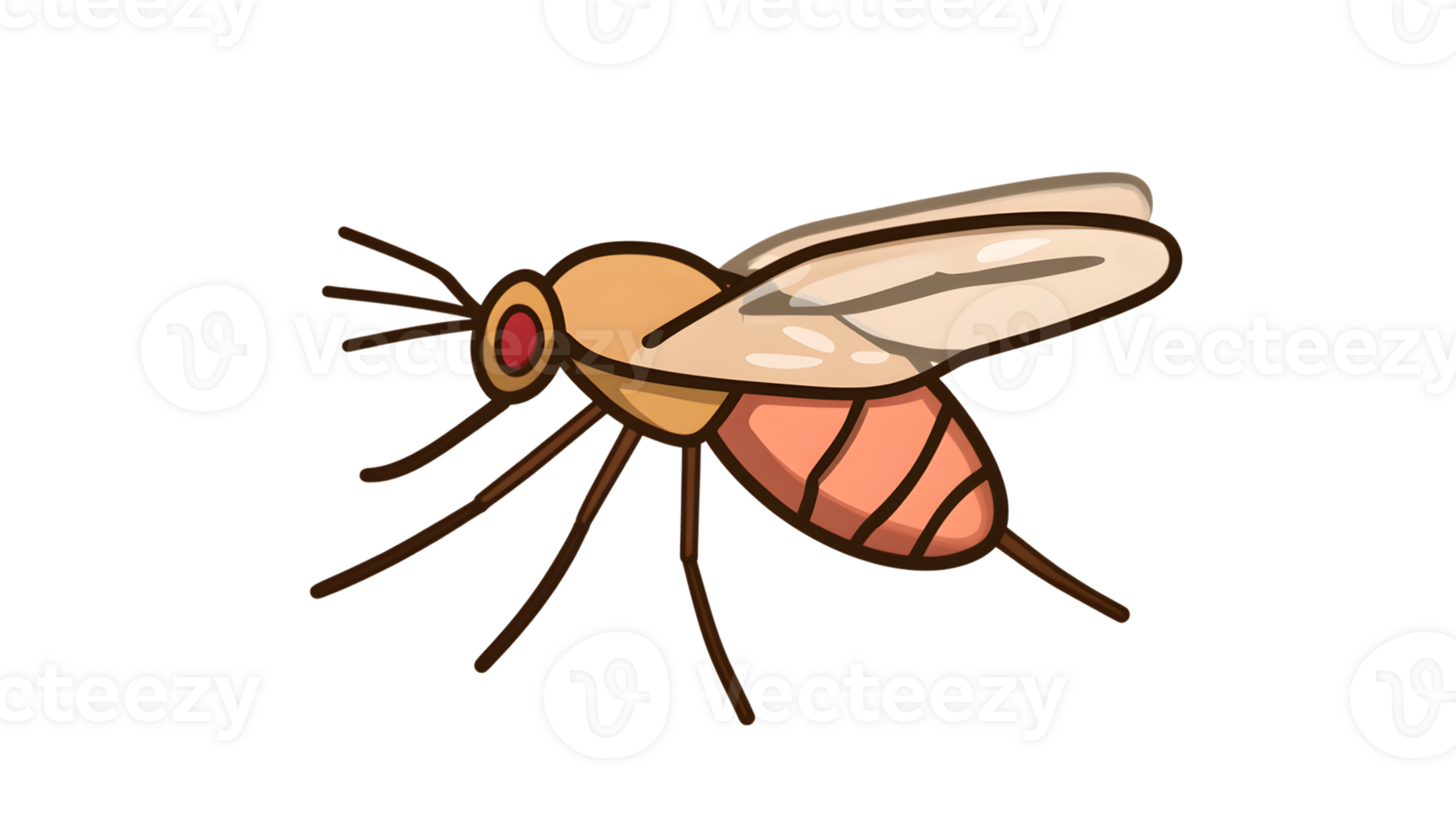 Detailed Illustration of a Flying Insect with Transparent Background for Design Projects png