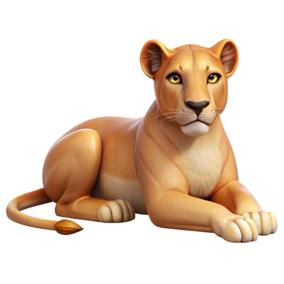 vibrant abstract A resting lioness genuine png