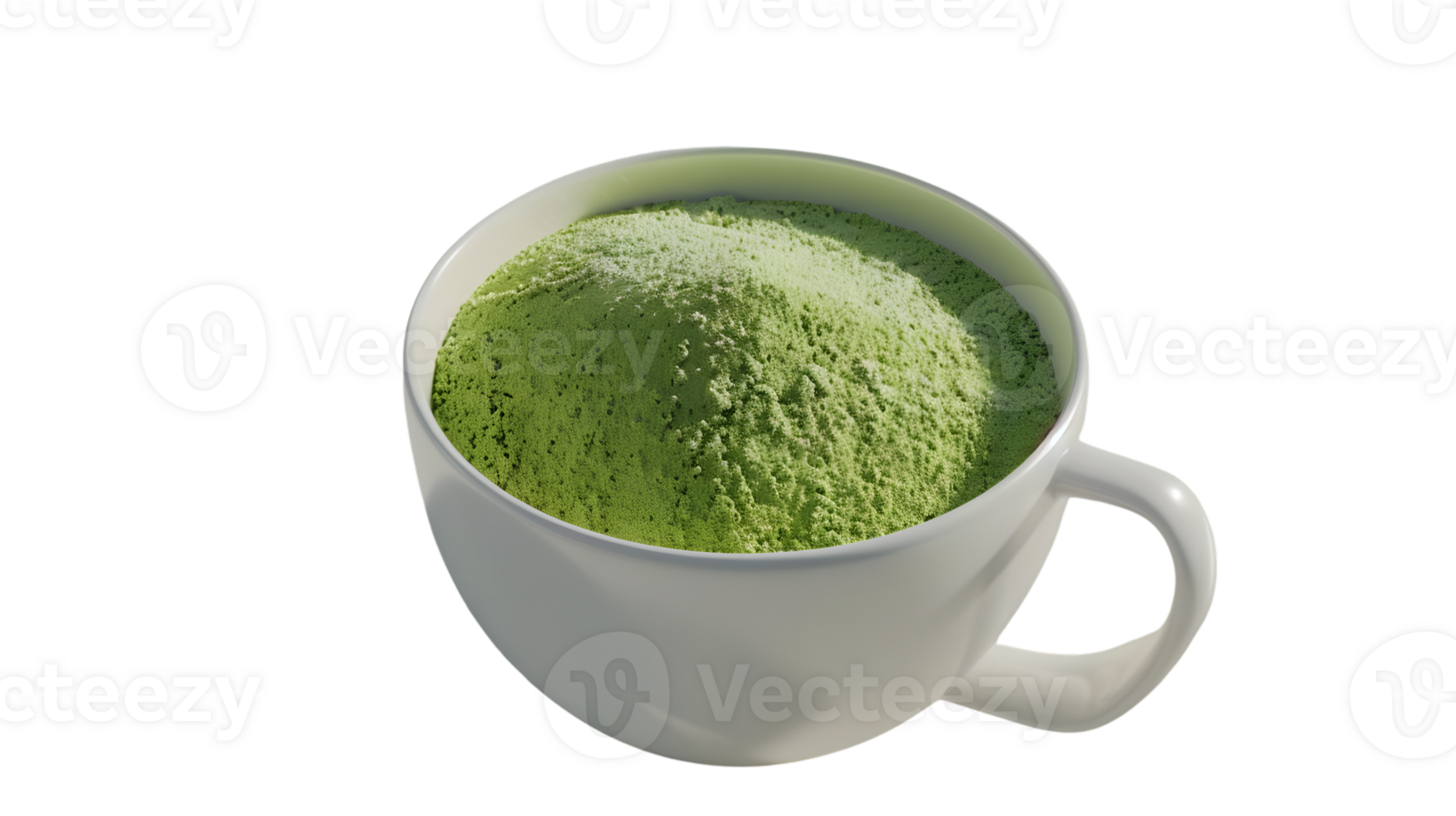 A cup filled with vibrant green matcha powder perfect for culinary and beverage concepts png