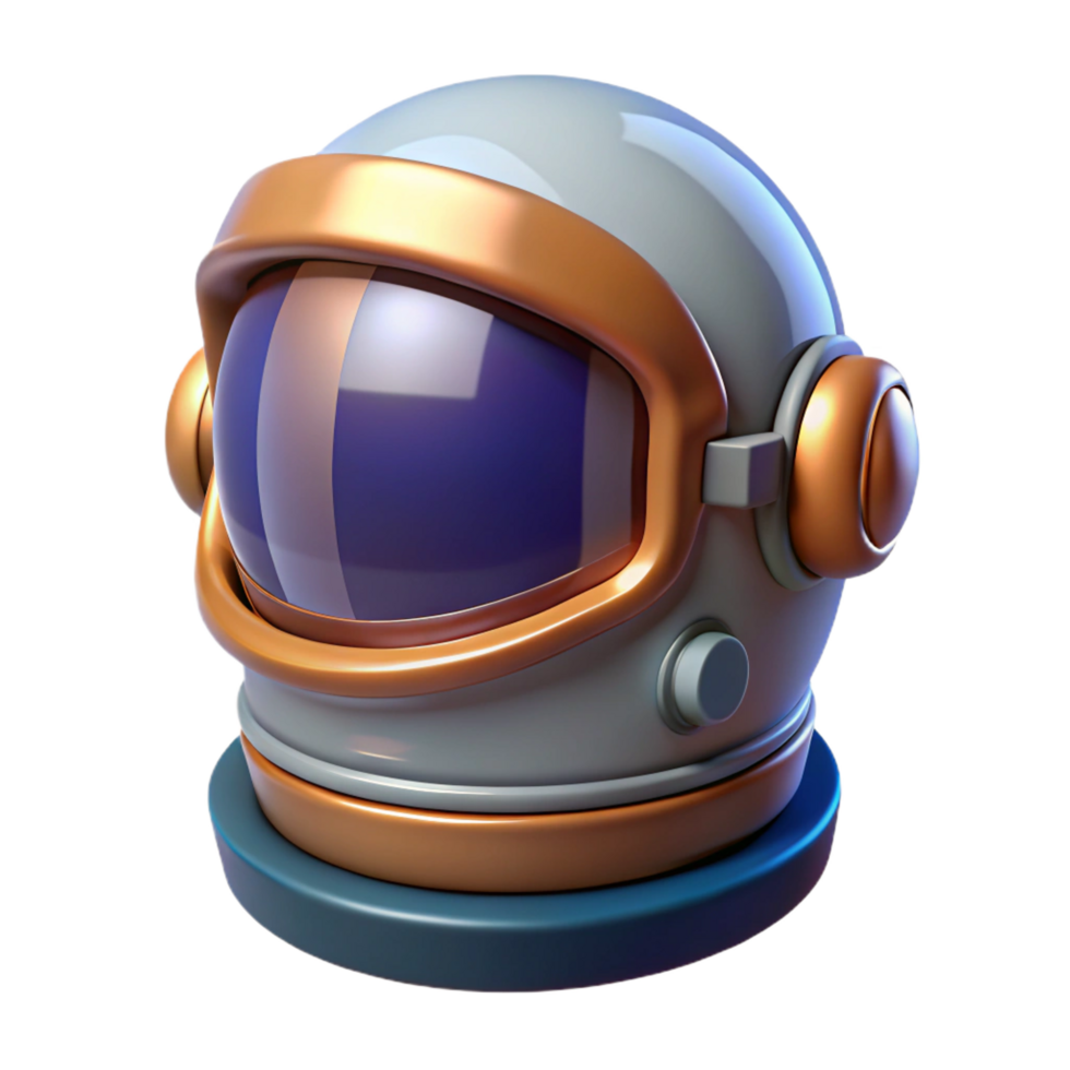 extraordinary artistic Stylized spacesuit helmet with a mirrored visor high quality png