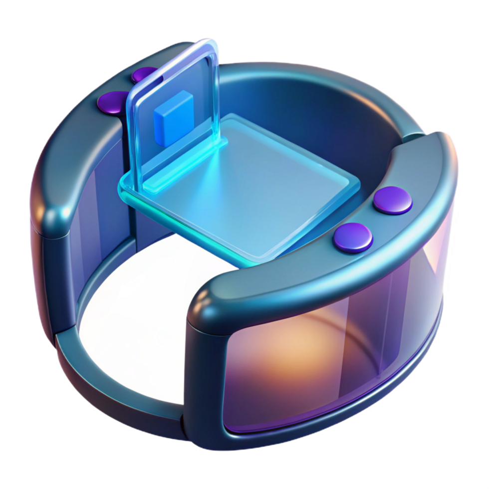 dramatic artistic Futuristic communication device with a flexible touchscreen display authentic png