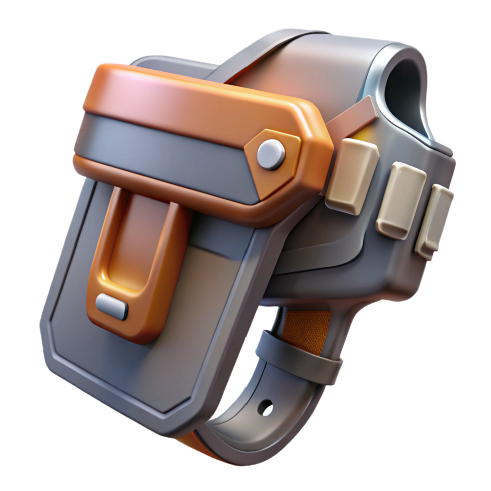 impressive minimalist Futuristic weapon holster with magnetic locking mechanism authentic png