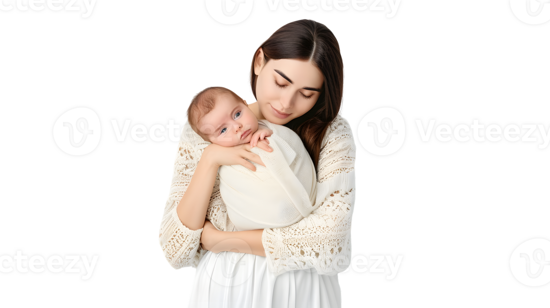 A tender moment between a mother and her baby wrapped in love and warmth png
