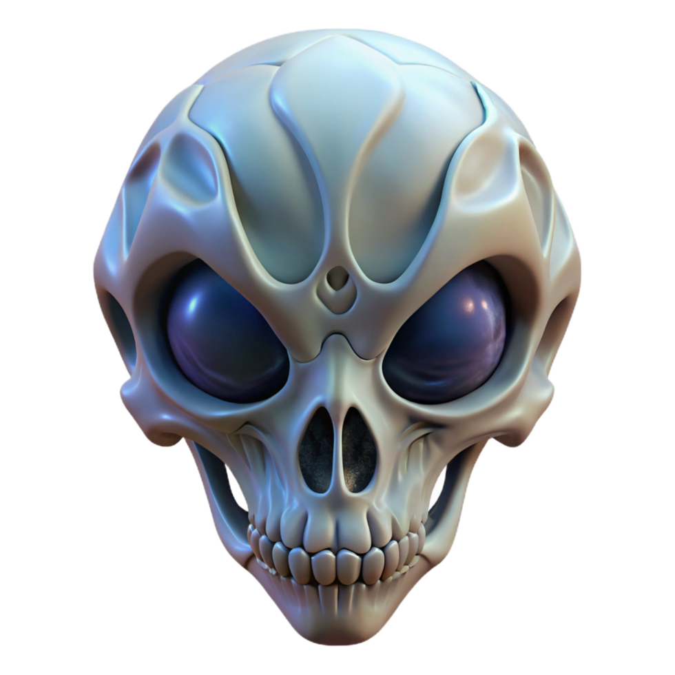 wonderful vintage Alien skull with unusual bone structure and intricate patterns original png