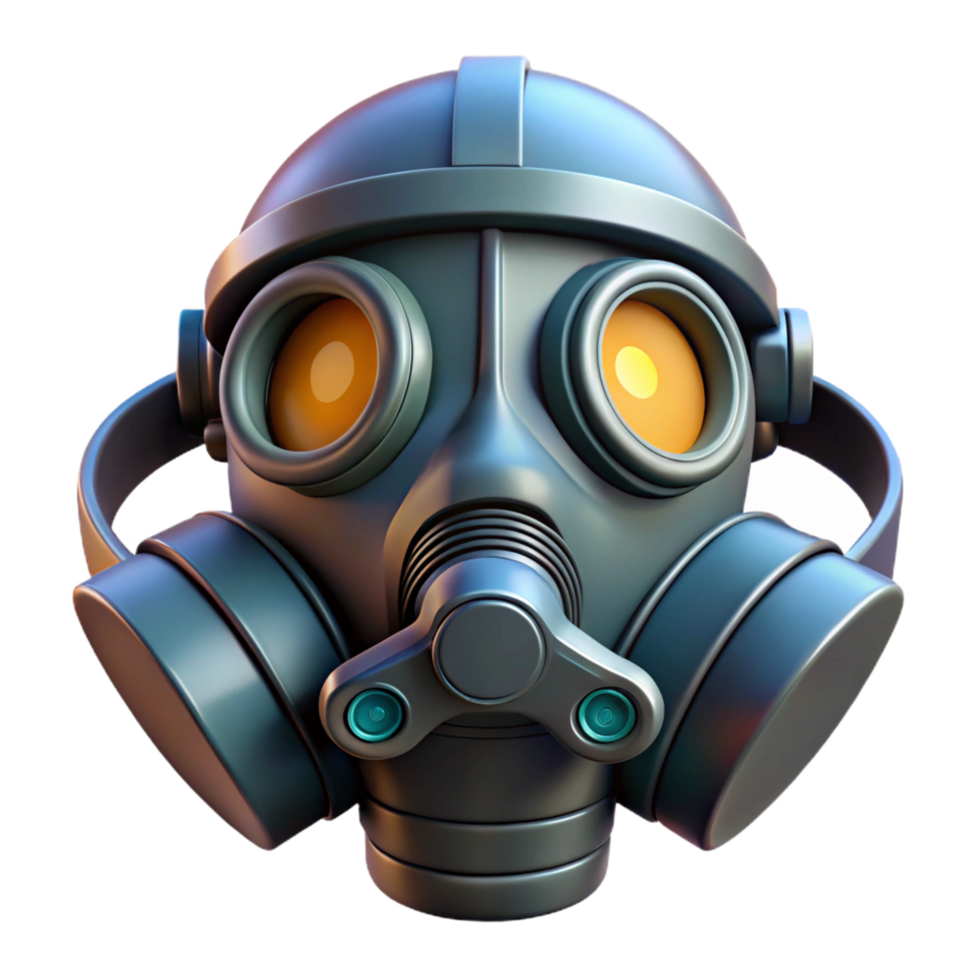 magnificent modern Cyberpunk-inspired gas mask with integrated air filtration system exclusive png