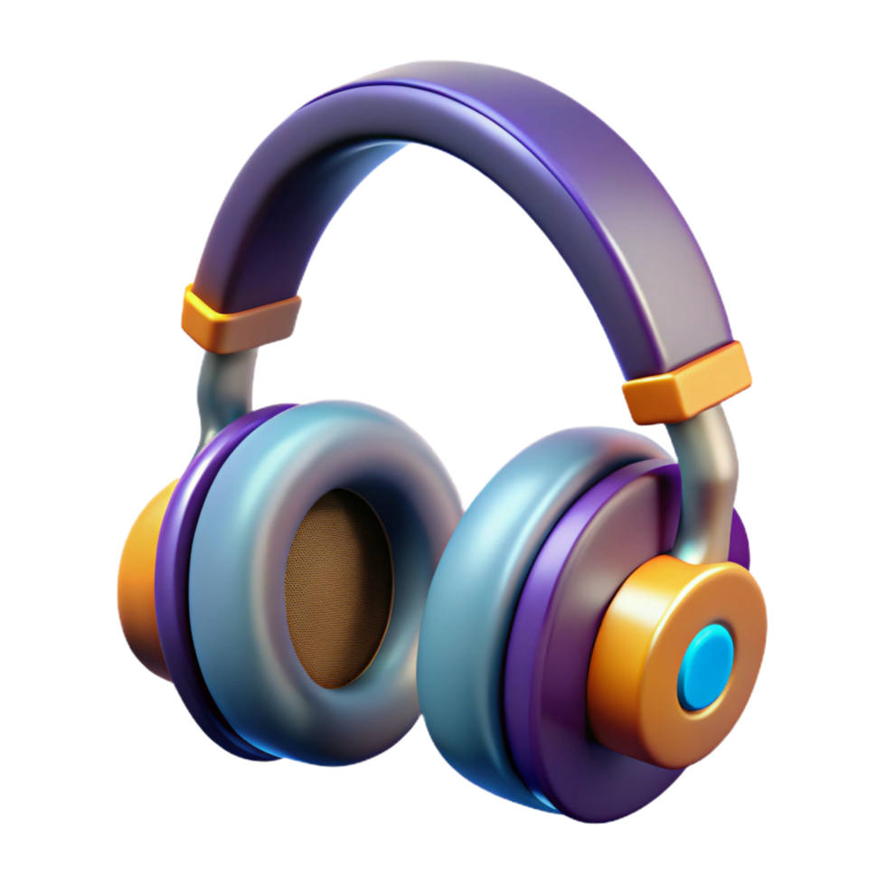 wonderful abstract High-tech headphones with noise cancellation and brainwave sensors premium png