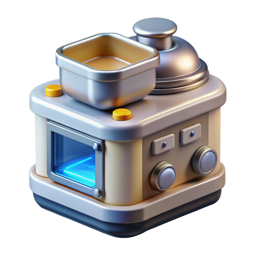 stunning classic Futuristic kitchen appliance with automated cooking functions professional png