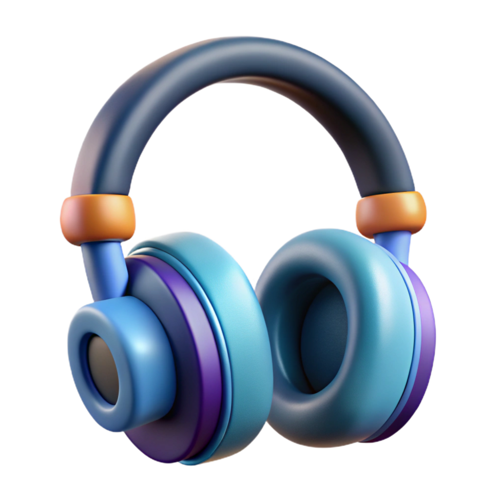 wonderful modern High-tech headphones with noise cancellation and brainwave sensors detailed png