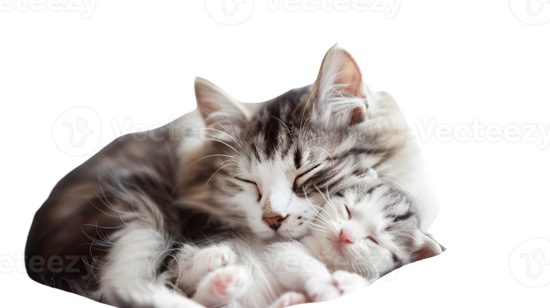 Adorable Fluffy Cats Sleeping Together Cuddling Comfortable Rest Pet Photography Animal Lov png