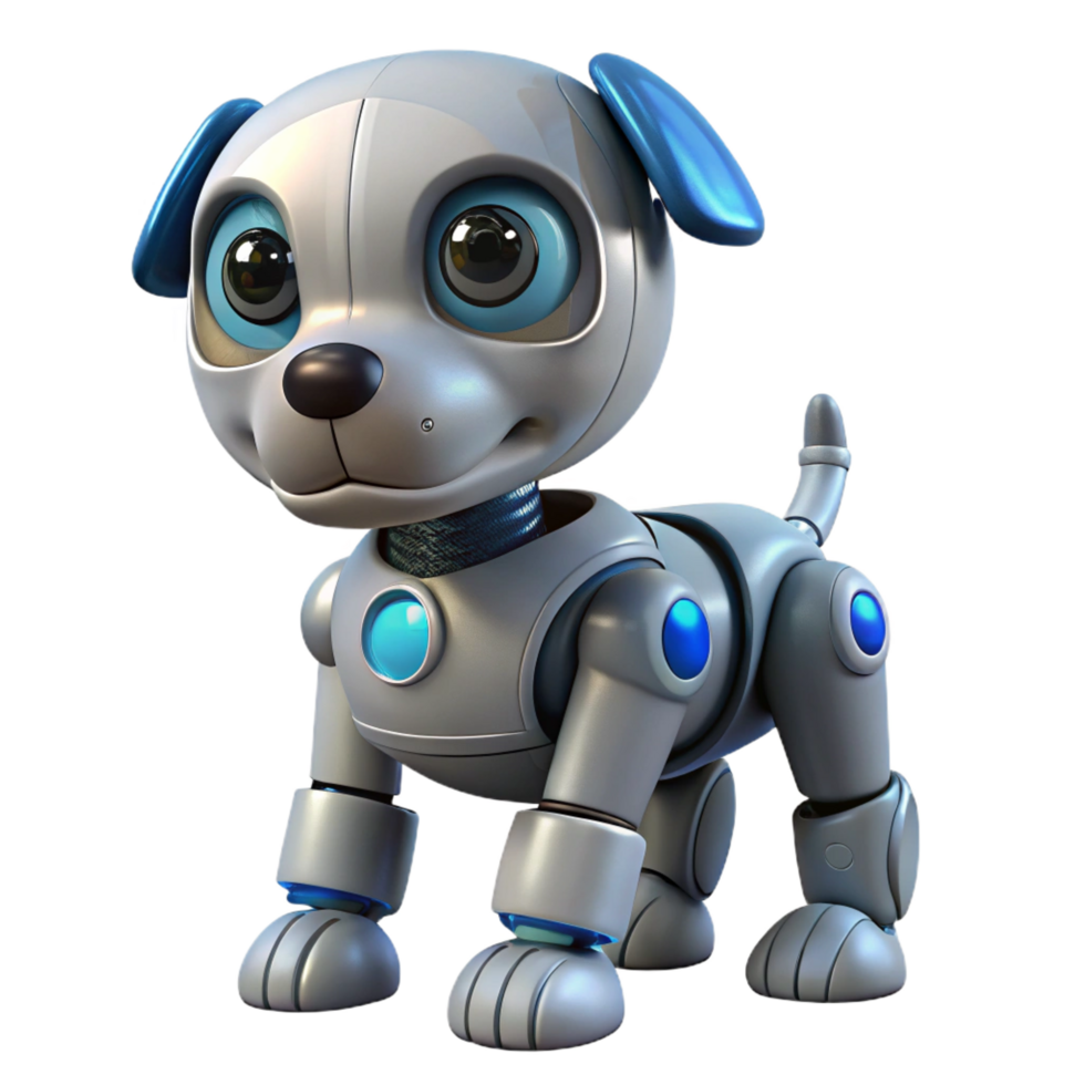 elegant abstract Robotic pet with customizable personality and behavior detailed png