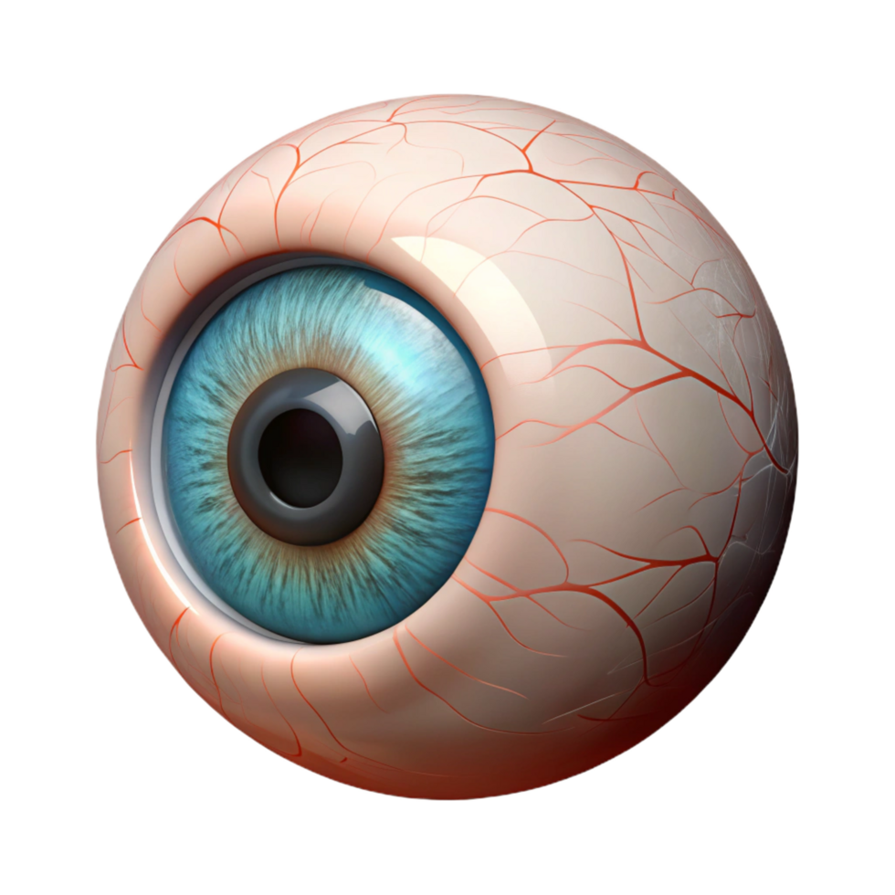 elegant rustic High-resolution 3D model of a human eye with intricate details authentic png
