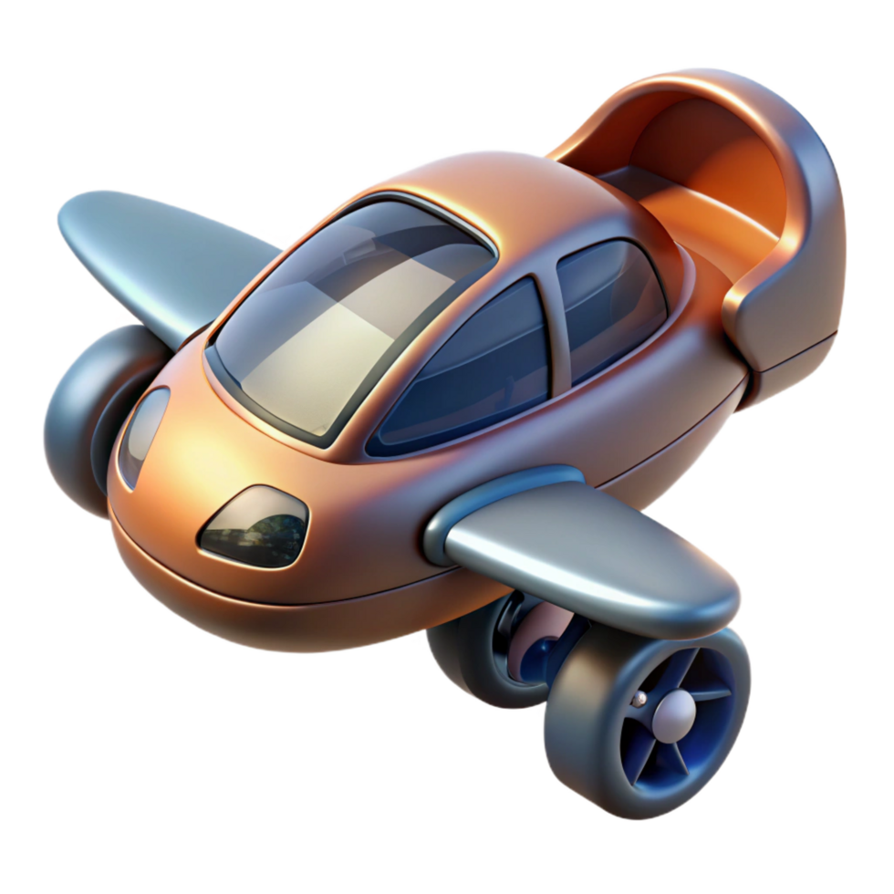 beautiful traditional Conceptual design of a flying car with vertical takeoff and landing capabilities exclusive png