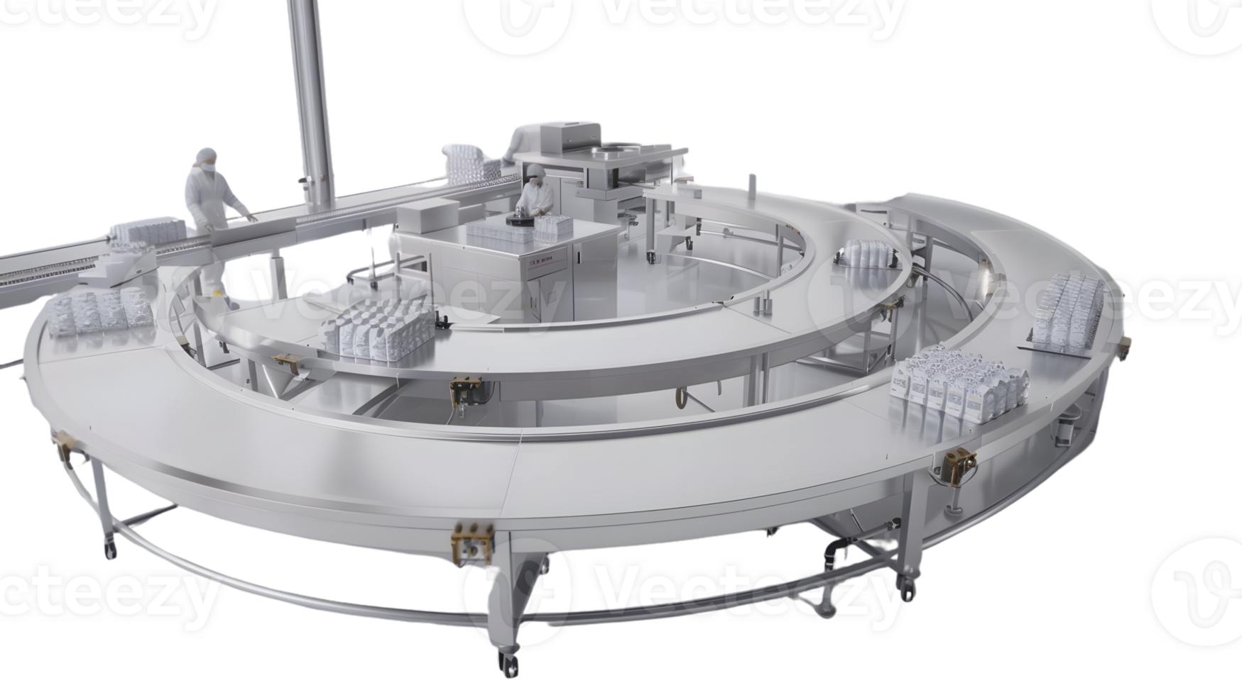 Automated Manufacturing Process Circular Conveyor System in Industrial Production Line png