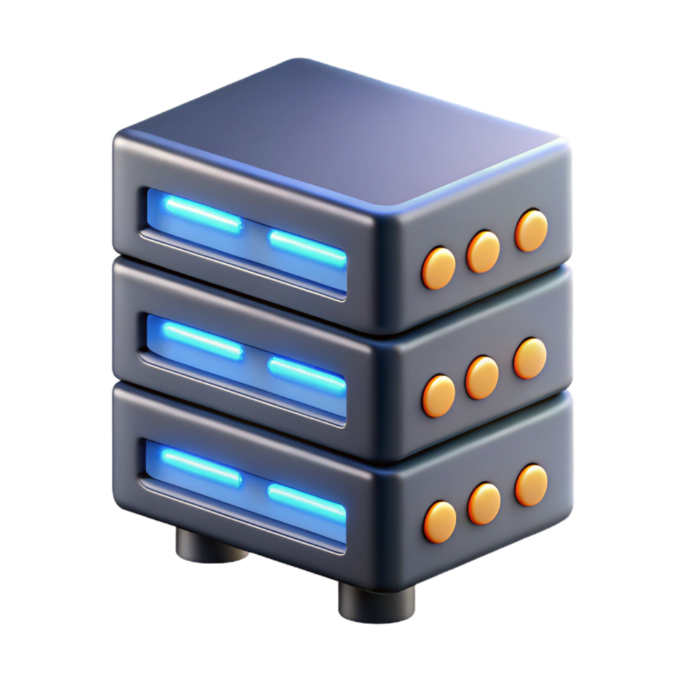 dramatic minimalist Server rack with blinking lights 4K png