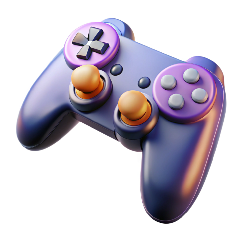 vibrant artistic Game console controller with analog sticks authentic png