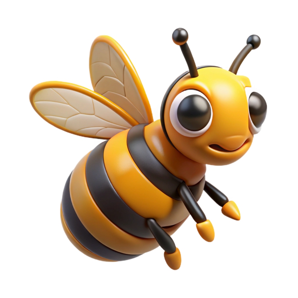 dramatic contemporary A buzzing bee, authentic png