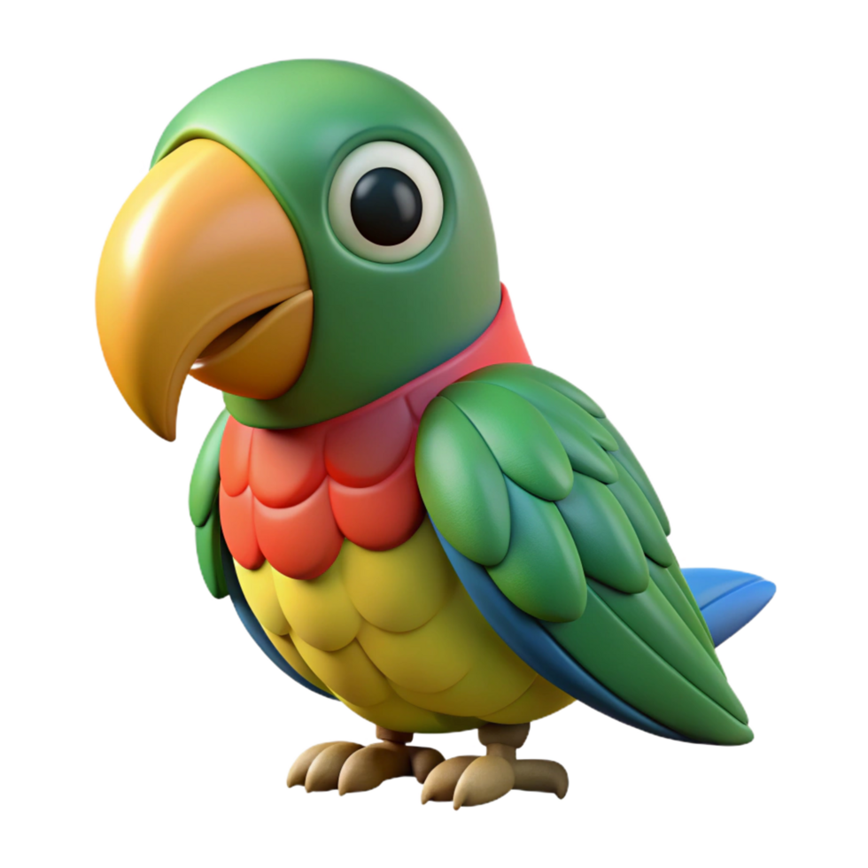 impressive contemporary A preening parrot, genuine png