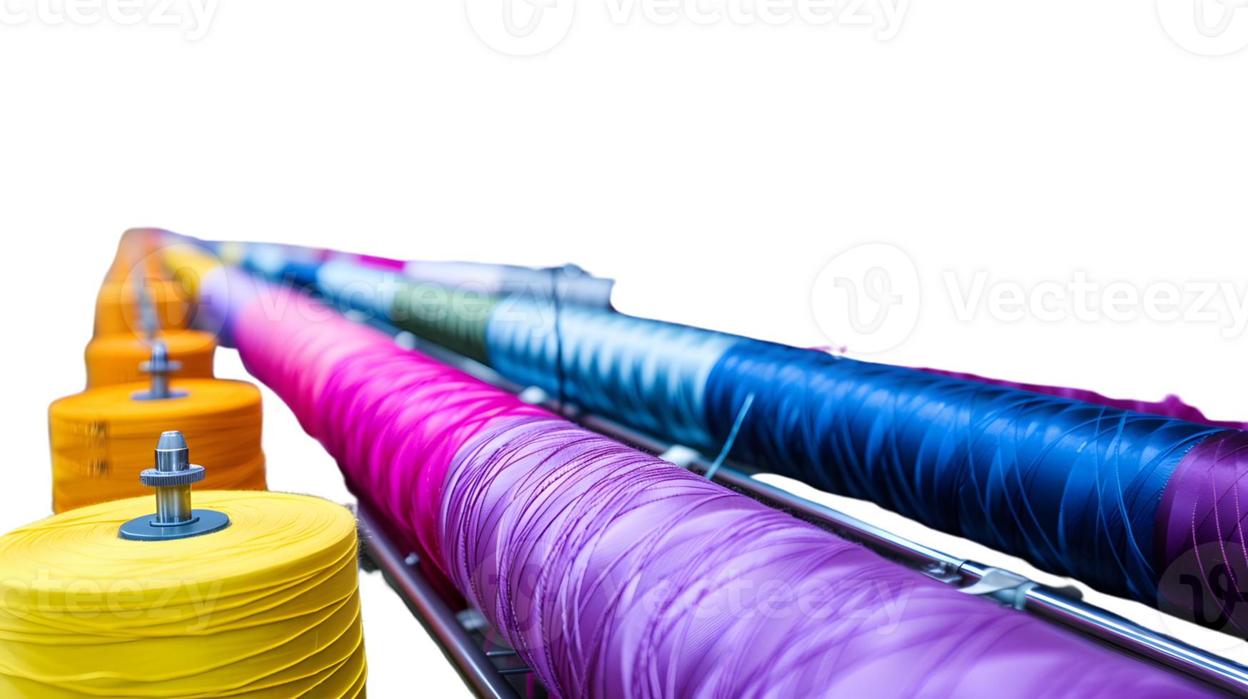 Colorful Threads on Spools for Textile Production and Crafting png
