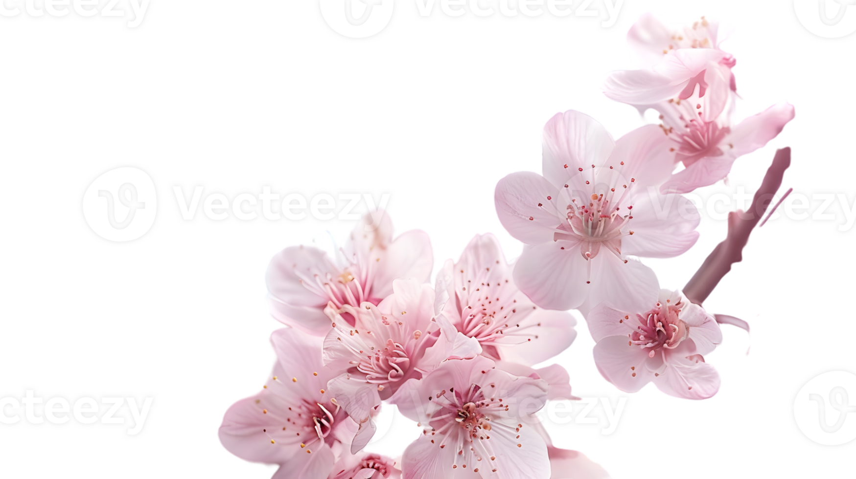 Delicate Pink Blossoms on a Black Background Perfect for Spring Floral Design and Nature The png
