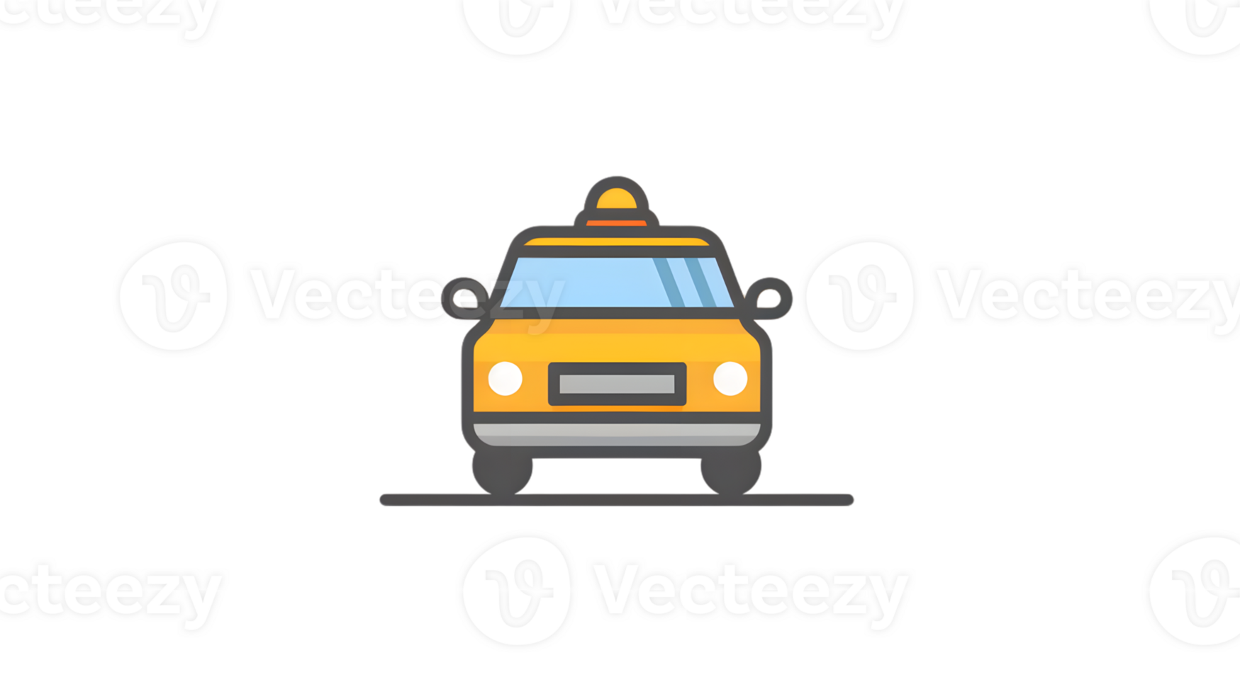 A cartoonstyle taxi cab with a bright yellow body and a light blue window perfect for urban t png
