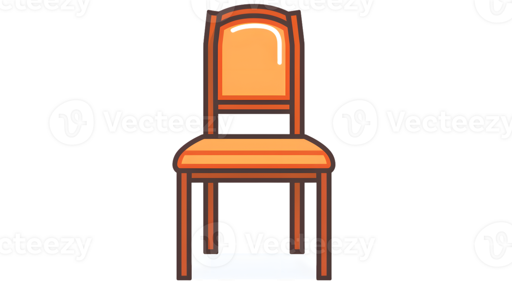 A classic wooden chair with a cushioned seat and backrest perfect for interior design projects png