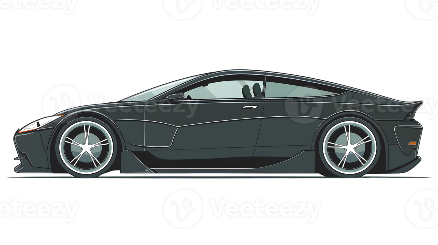 Sleek Sports Car Side Profile with Aerodynamic Design and Modern Features for Automotive Enth png