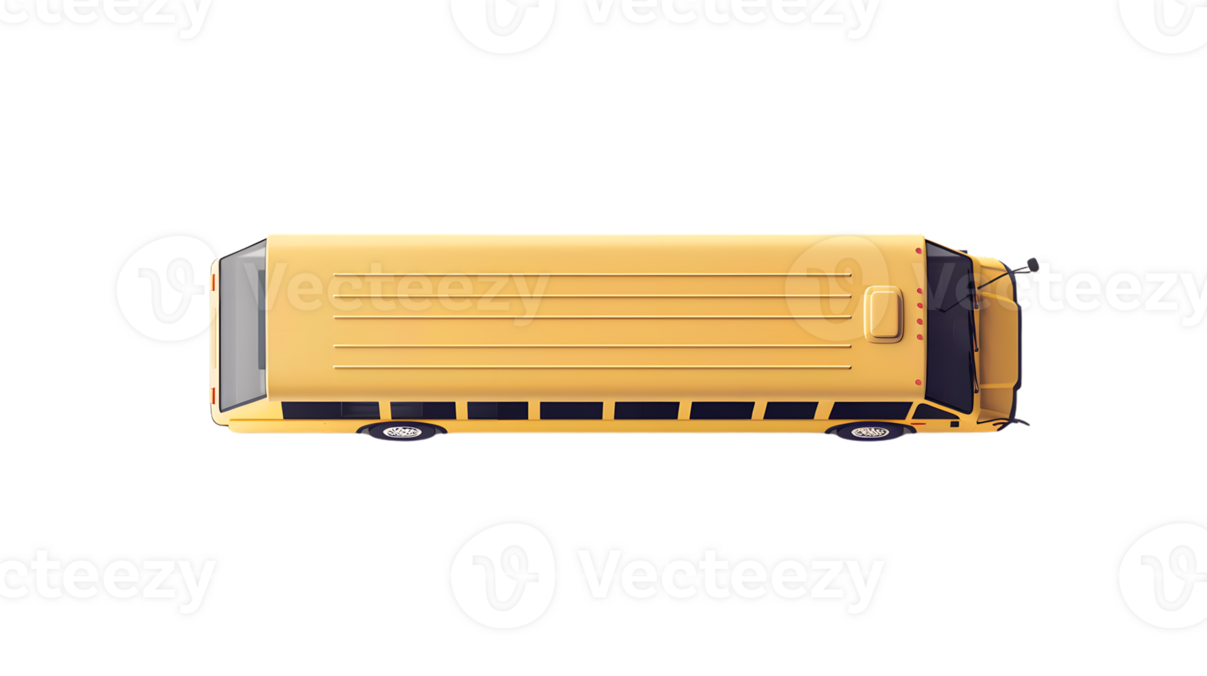 A classic yellow school bus viewed from the side perfect for education transportation and de png