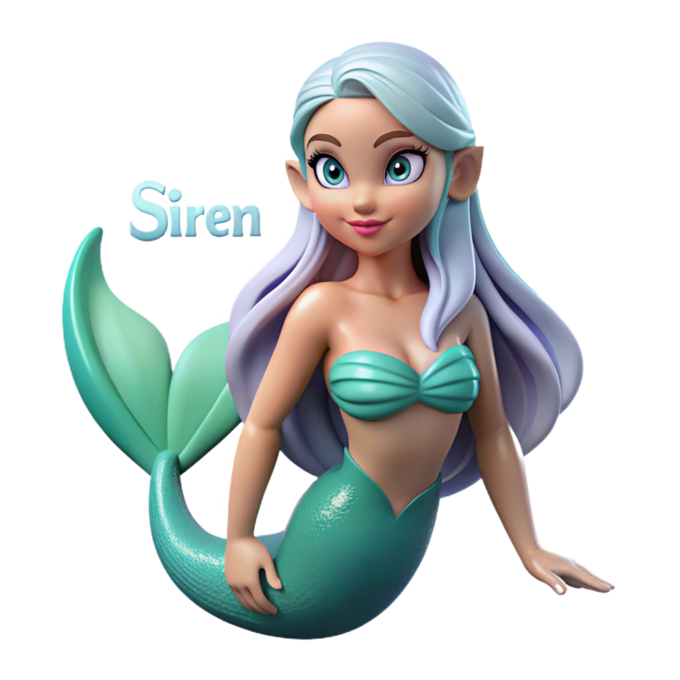 wonderful classic Siren, alluring sea nymph, genuine png