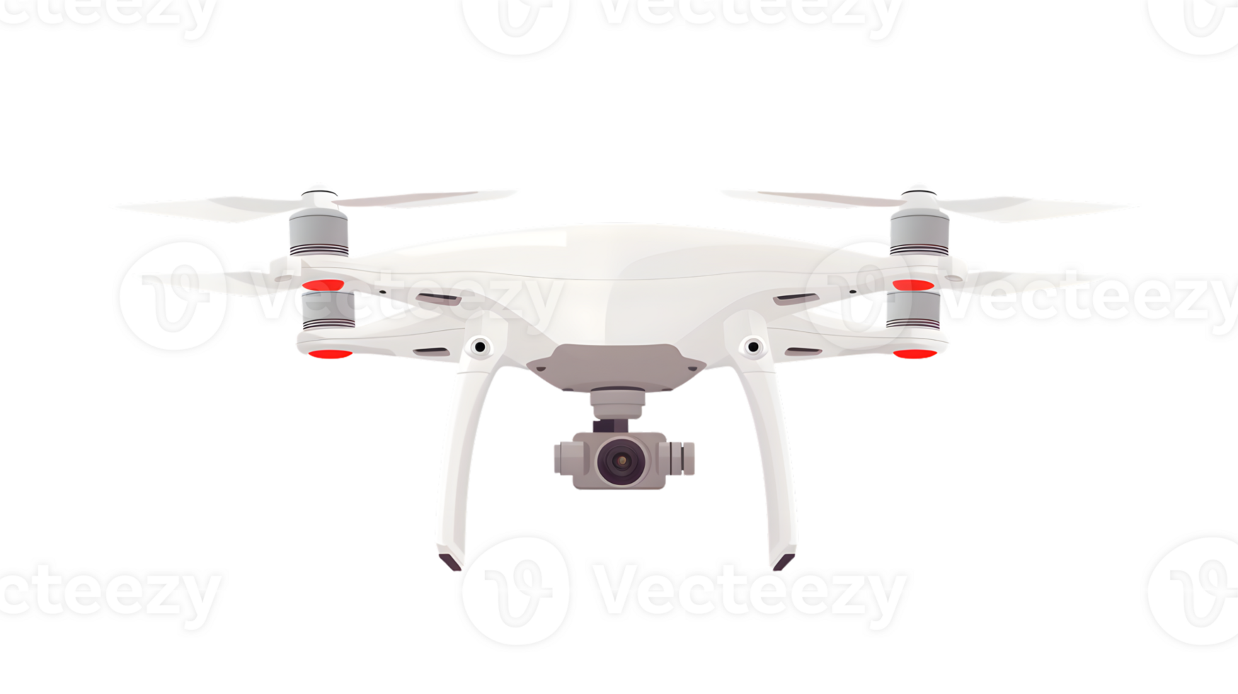 A sleek white drone with a mounted camera ready for aerial photography and videography png
